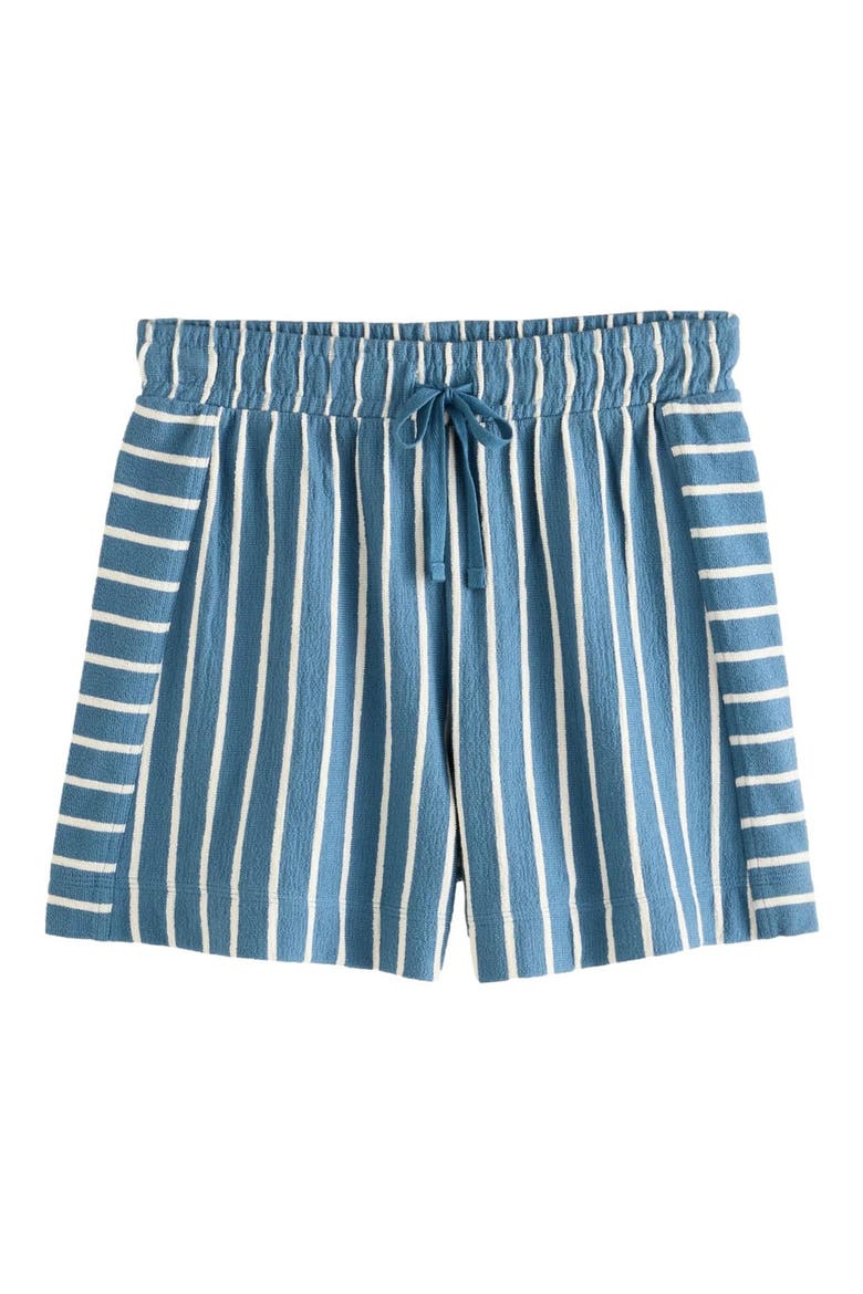 Stripe Cotton Terry Cloth Shorts, Main, color, WHITE