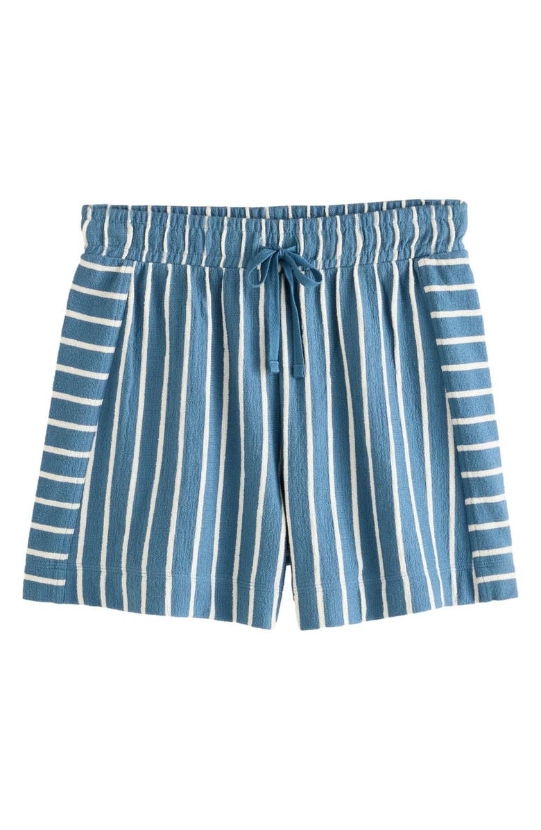 NEXT Stripe Cotton Terry Cloth Shorts, Main, color, White