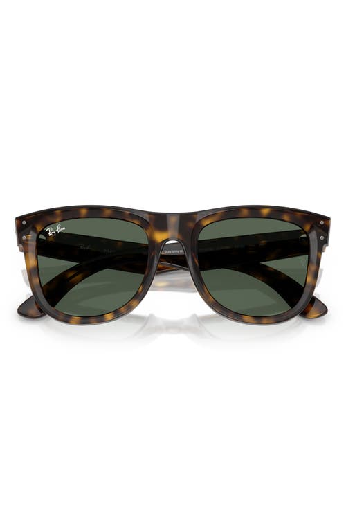 Ray Ban Wayfarer Reverse Sunglasses Dark Havana Frame Green Lenses 50-22 In Dark Havana