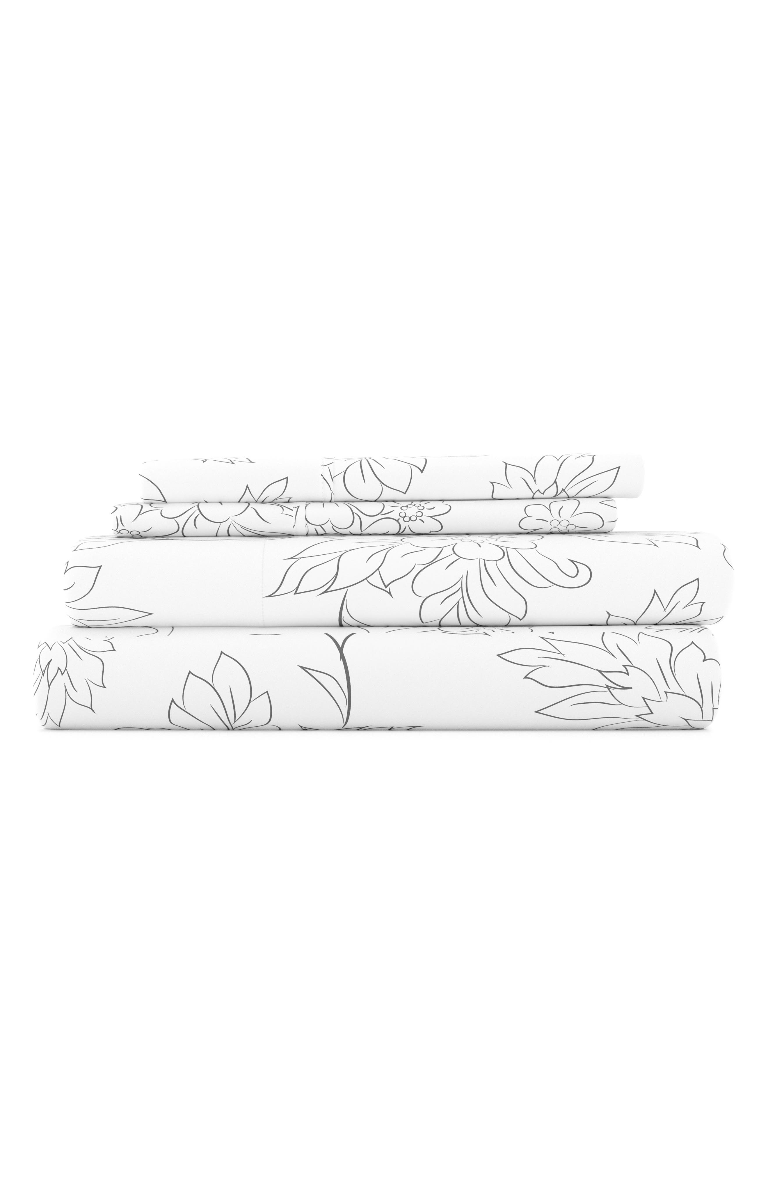 HOMESPUN HOME SPUN Premium Ultra Soft Vine Pattern 4-Piece Bed Sheet Set