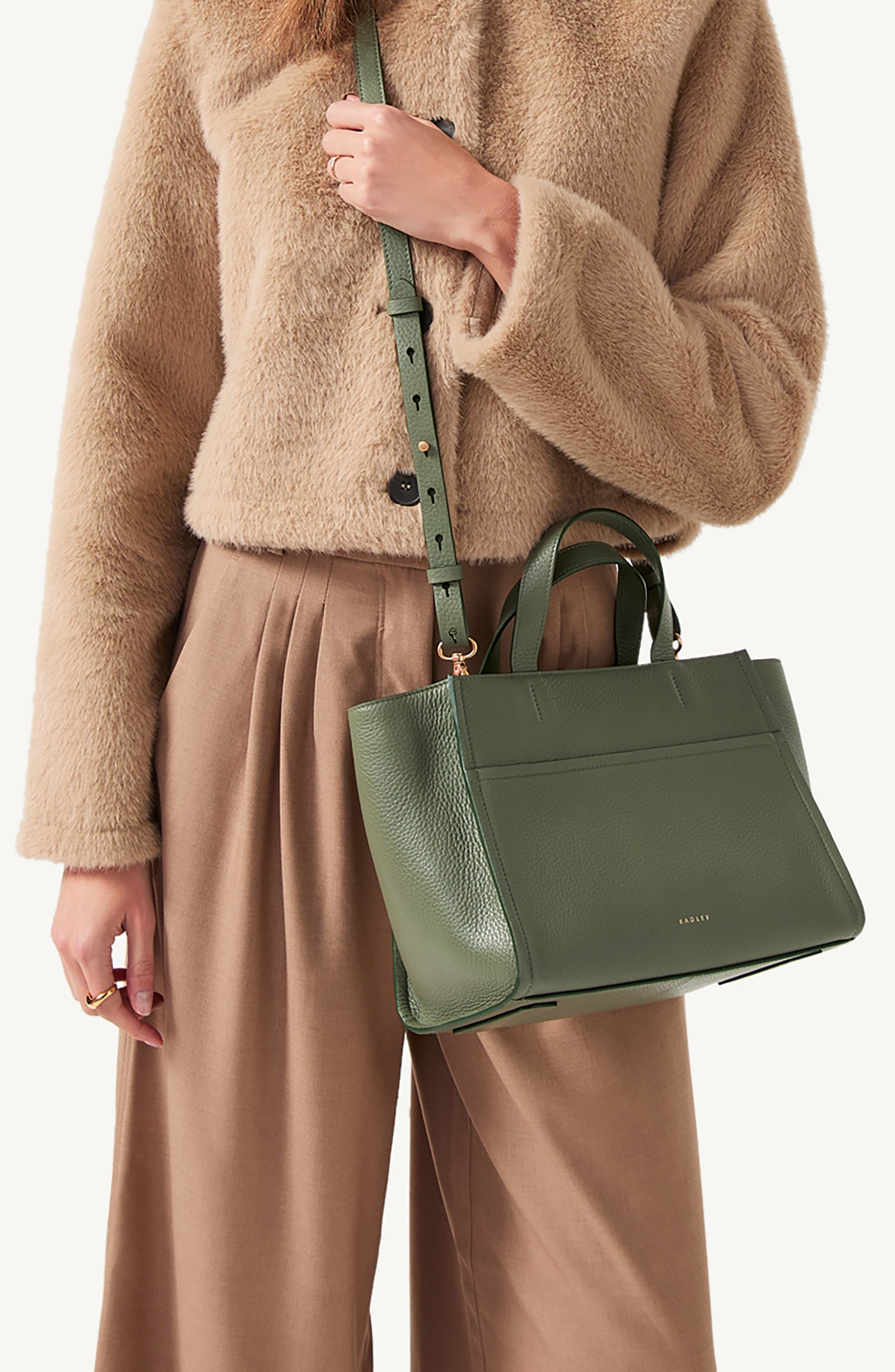 Radley Medium Oak Street Leather Tote, Alternate, color, Dark Olive