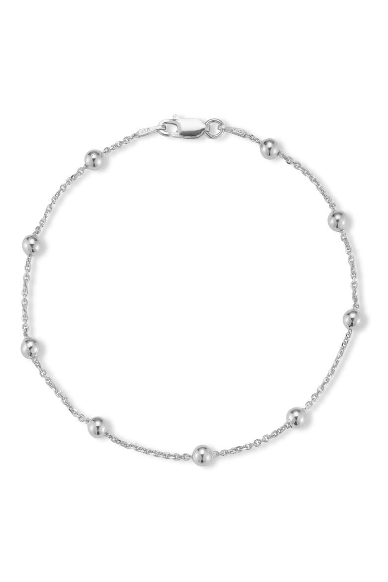Ball Station Bracelet, Main, color, SILVER - 9 INCH