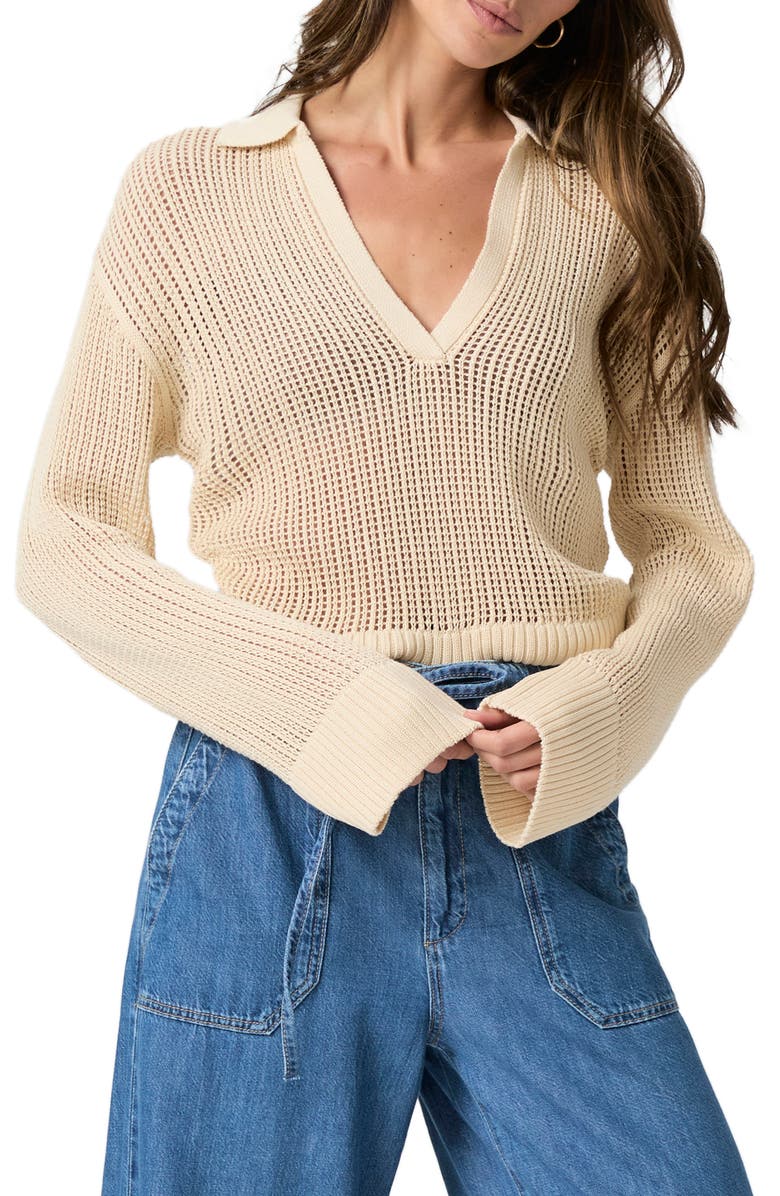 PAIGE Riva Open Stitch Sweater, Main, color, Neutral Ecru