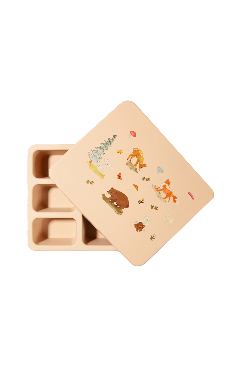 Austin Baby Co Silicone Bento Box, Main, color, Woodland Oat