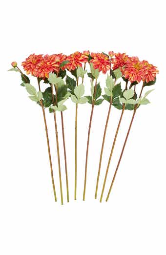 SONOMA SAGE HOME Set of Eight Red Dahlia Artificial Flowers