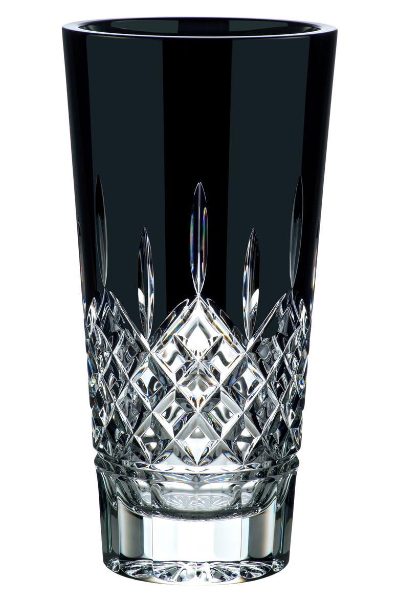 Lismore Crystal Vase, Main, color, BLACK