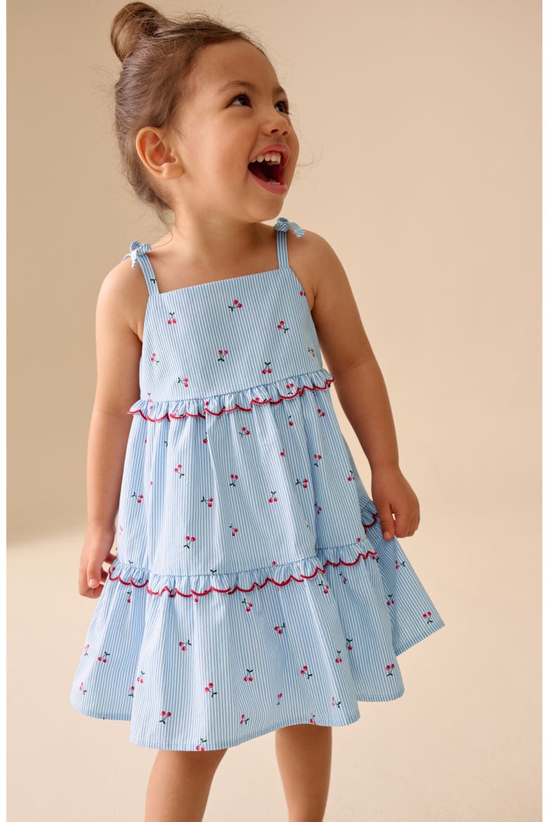 Kids' Cherry Stripe Sundress, Alternate, color, BLUE
