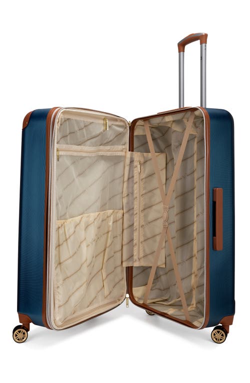 19v69 Italia Vintage 3 Piece Expandable Spinner Luggage Set In Blue