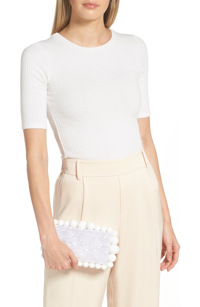 Cult Gaia Eos Beaded Acrylic Box Clutch, Alternate, color,