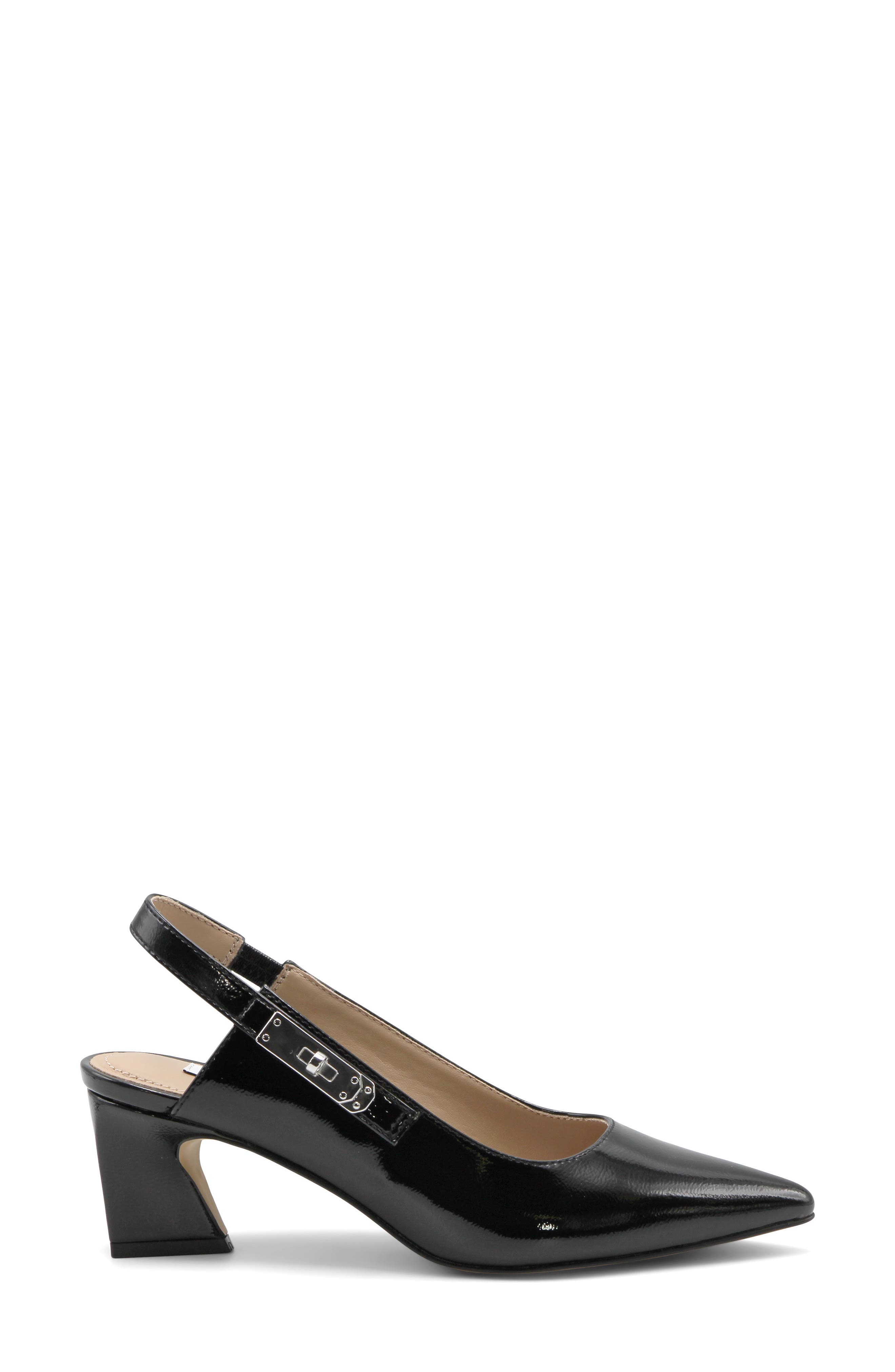 Addia Faux Leather Slingback Pump, Alternate, color, BLACK-PT