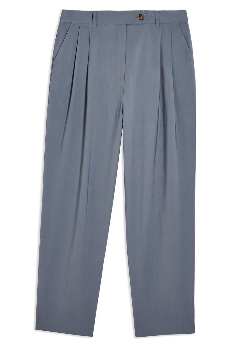 Pleated Cigarette Trousers, Alternate, color, LIGHT BLUE