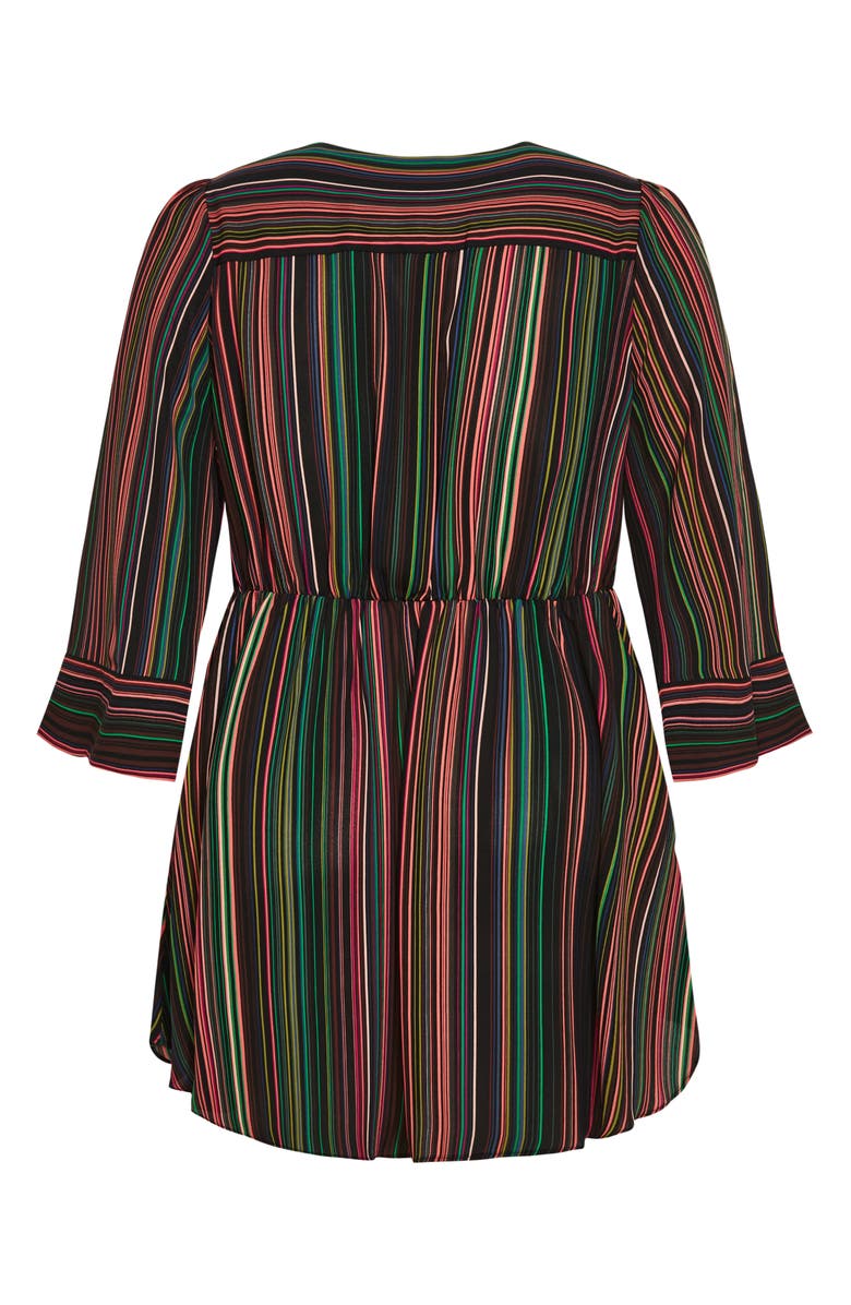 City Chic Jemma Stripe Wrap Tunic Top, Alternate, color, 