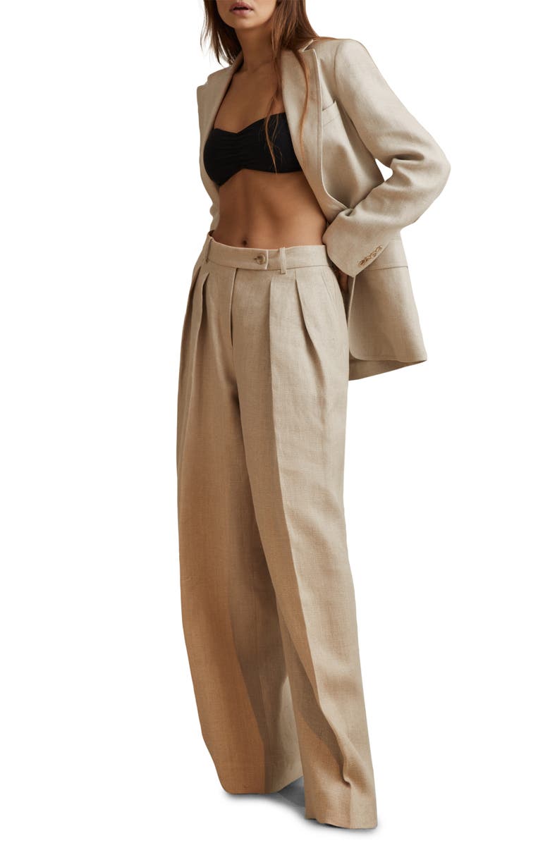 Reiss Cassie Wide Leg Linen Trousers, Alternate, color, 