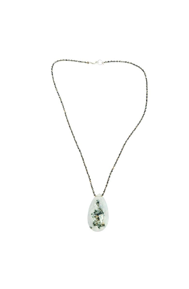 MADISON BEVERLY HILLS Solar Quartz Ivory Green Necklace, Alternate, color, White