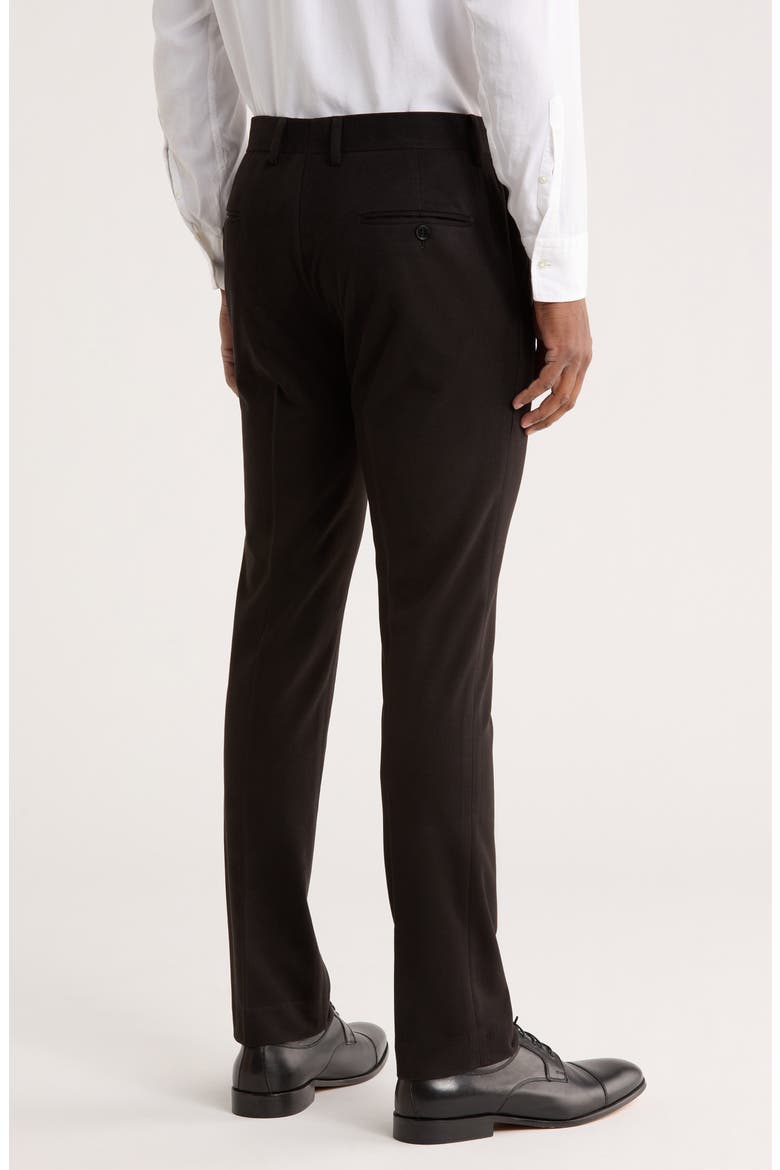 Slim Fit Flat Front Dress Pants, Alternate, color, BLACK