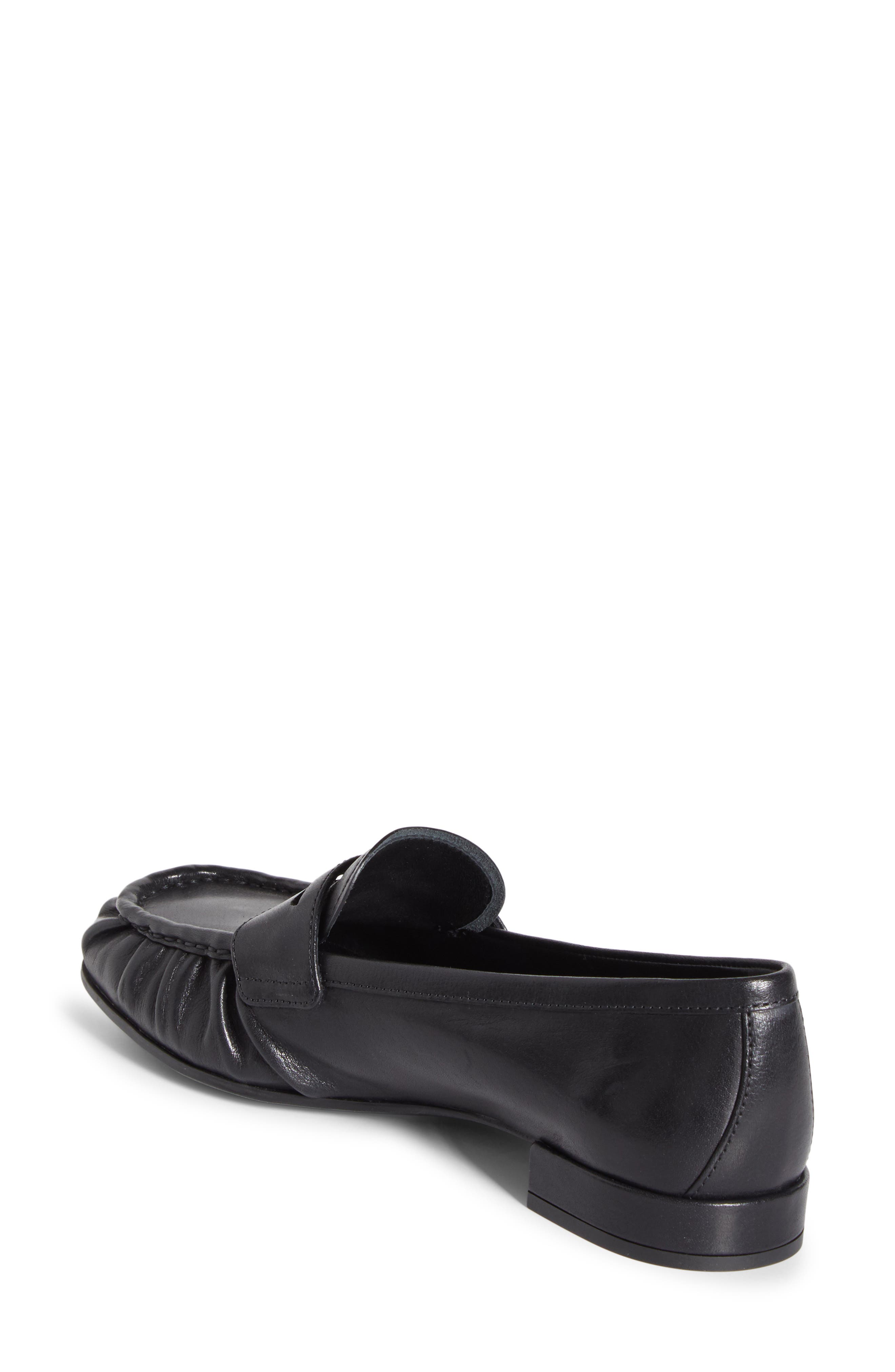 Ruched Leather Loafer, Alternate, color, NERO