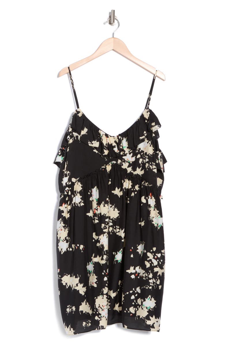Joie Lilli Floral Minidress, Alternate, color, Caviar Multi