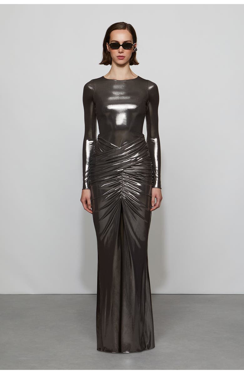 Et Ochs Stella Gown, Main, color, Gunmetal