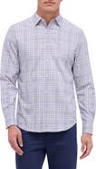 Bugatchi Karl Shaped Fit Plaid Performance Button-Up Shirt