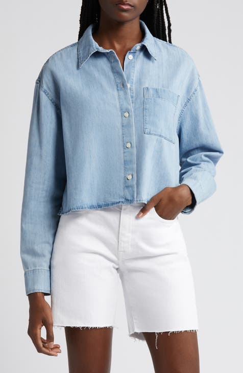 Women s Crop Top Denim Tops Nordstrom