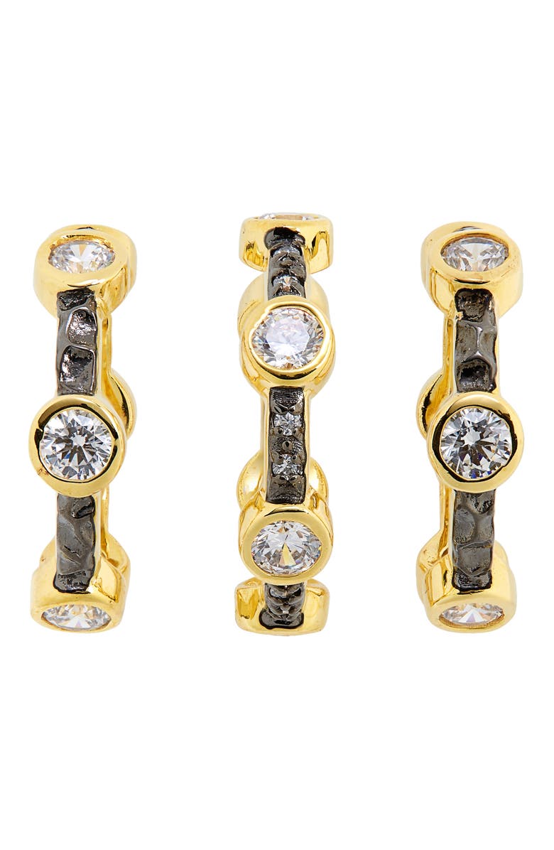 FREIDA ROTHMAN Starry Night Set of 3 Rings, Alternate, color, Gold/Black