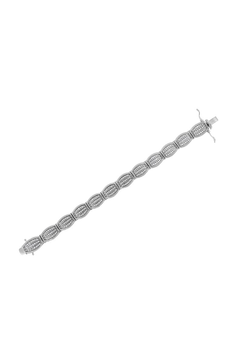 Haus of Brilliance Silver 3.0 Cttw Prong Set Diamond Art Deco Style Tennis Bracelet, Alternate, color, White