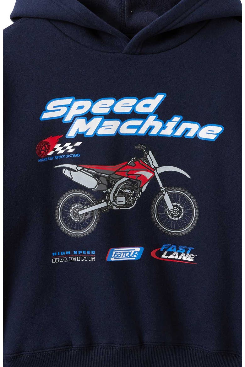 Kid's Sammy Box Fit Hoodie, Alternate, color, Squid Ink Speed Machine