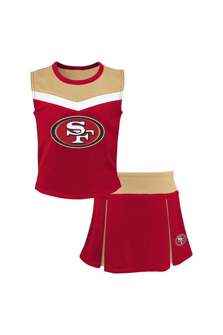 Girls Youth Scarlet San Francisco 49ers Spirit Two-Piece Cheerleader Set, Main, color, Scarlet