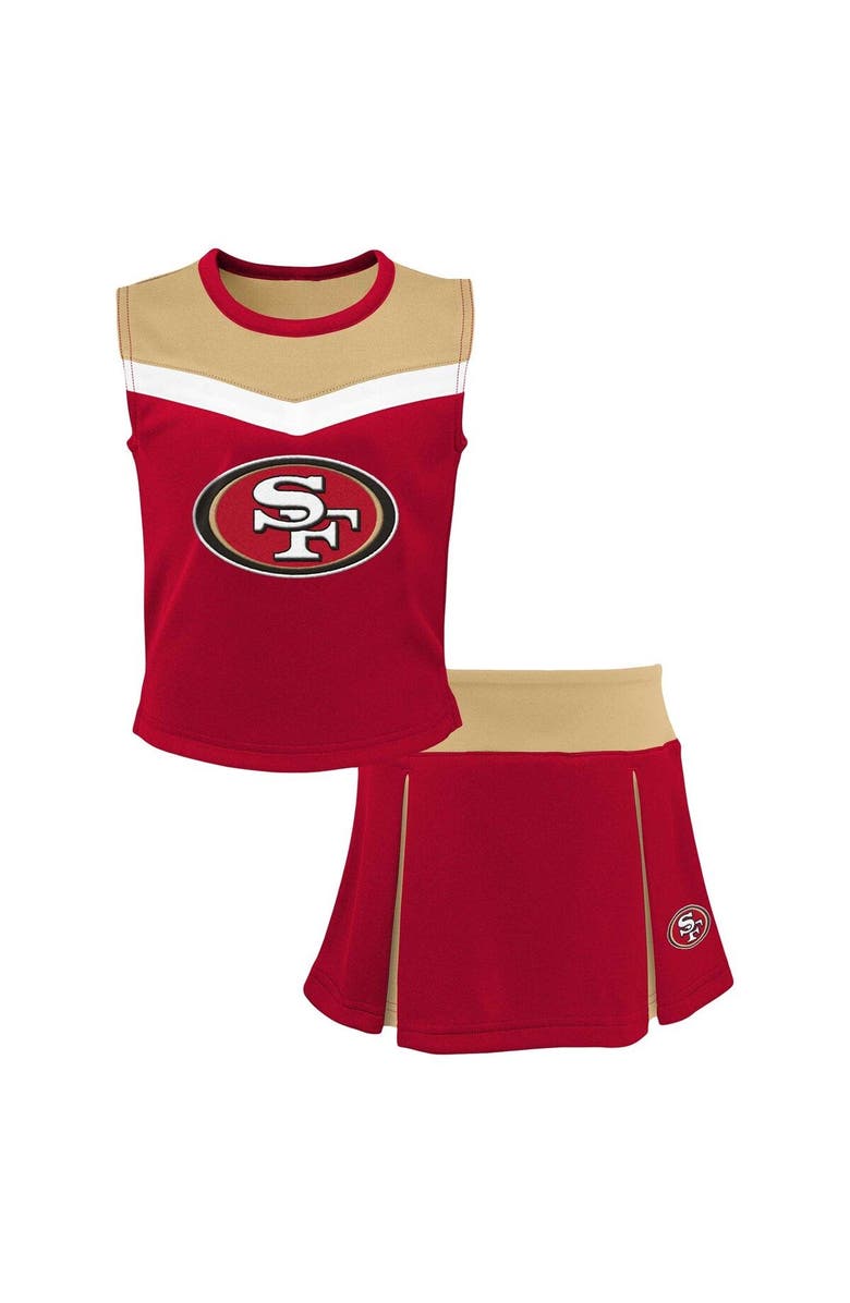 Outerstuff Girls Youth Scarlet San Francisco 49ers Spirit Two-Piece Cheerleader Set, Main, color, Scarlet
