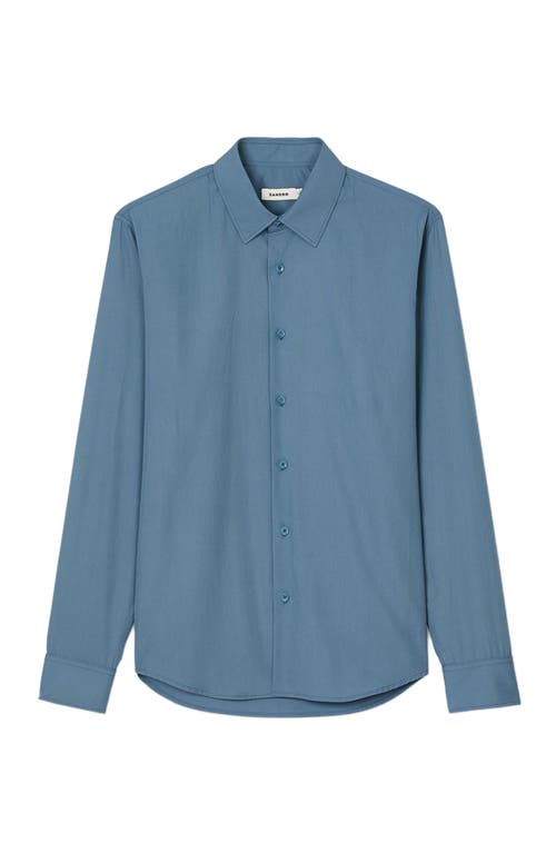 Sandro Plain Shirt In Thunderstorm Blue