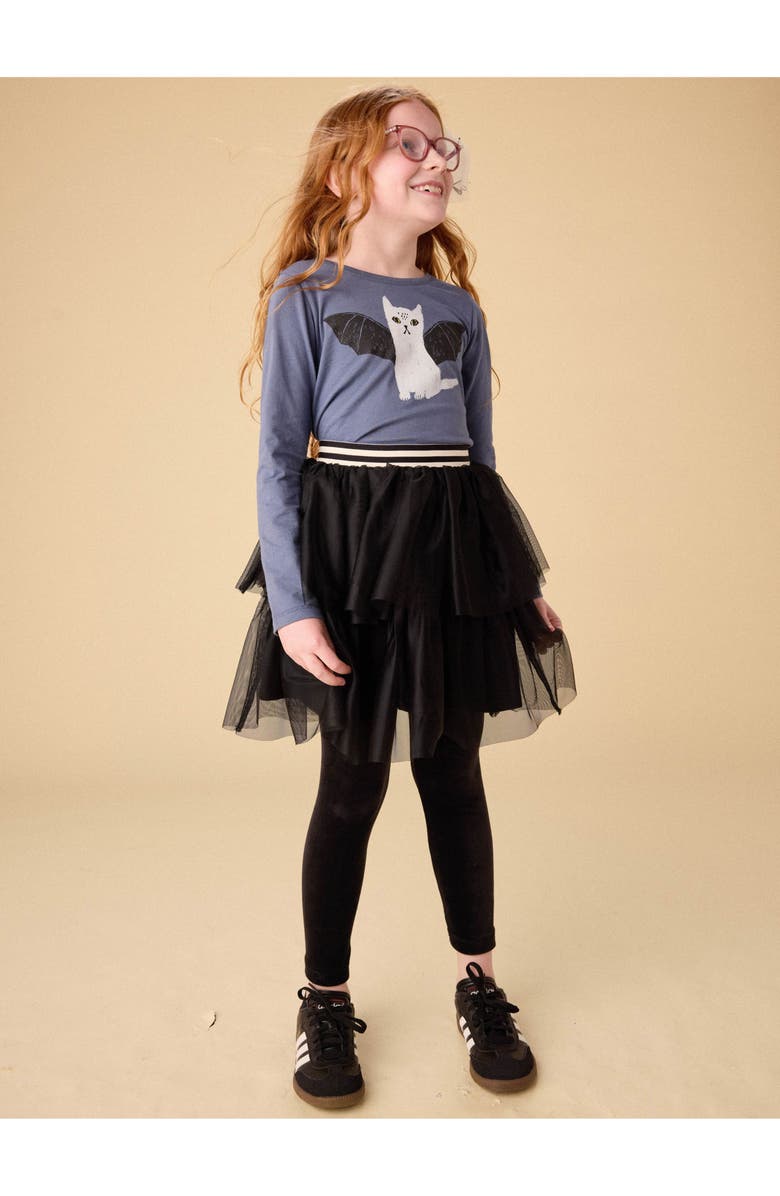 Tea Collection Tiered Tulle Skirt, Alternate, color, Jet Black