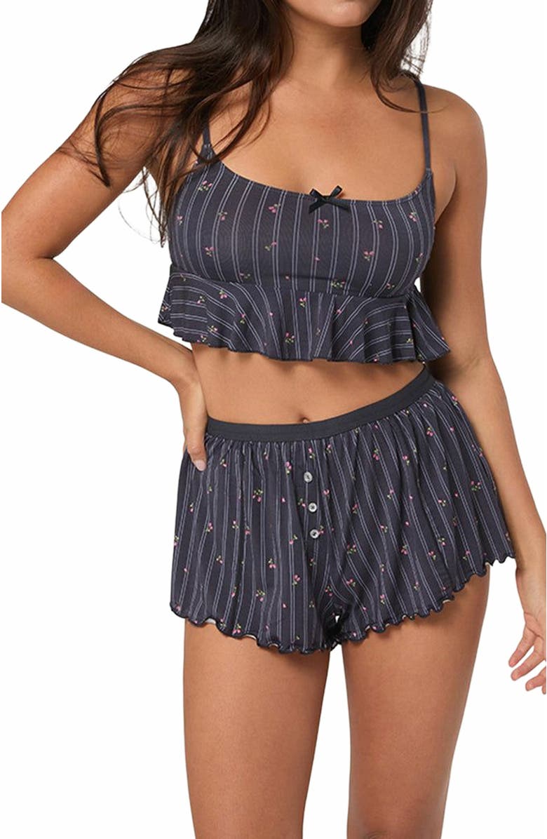 WeWoreWhat Babydoll Cropped Tank, Alternate, color, Dark Navy
