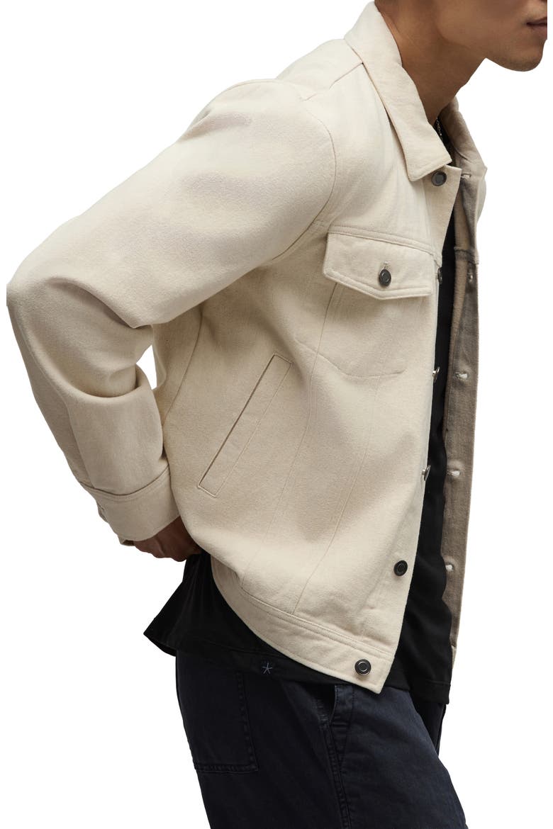 Brushed Cotton Twill Trucker Jacket, Alternate, color, CANVAS