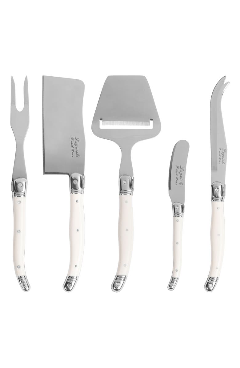 FRENCH HOME 5-Piece Cheese Knife Set, Main, color, Faux Ivory