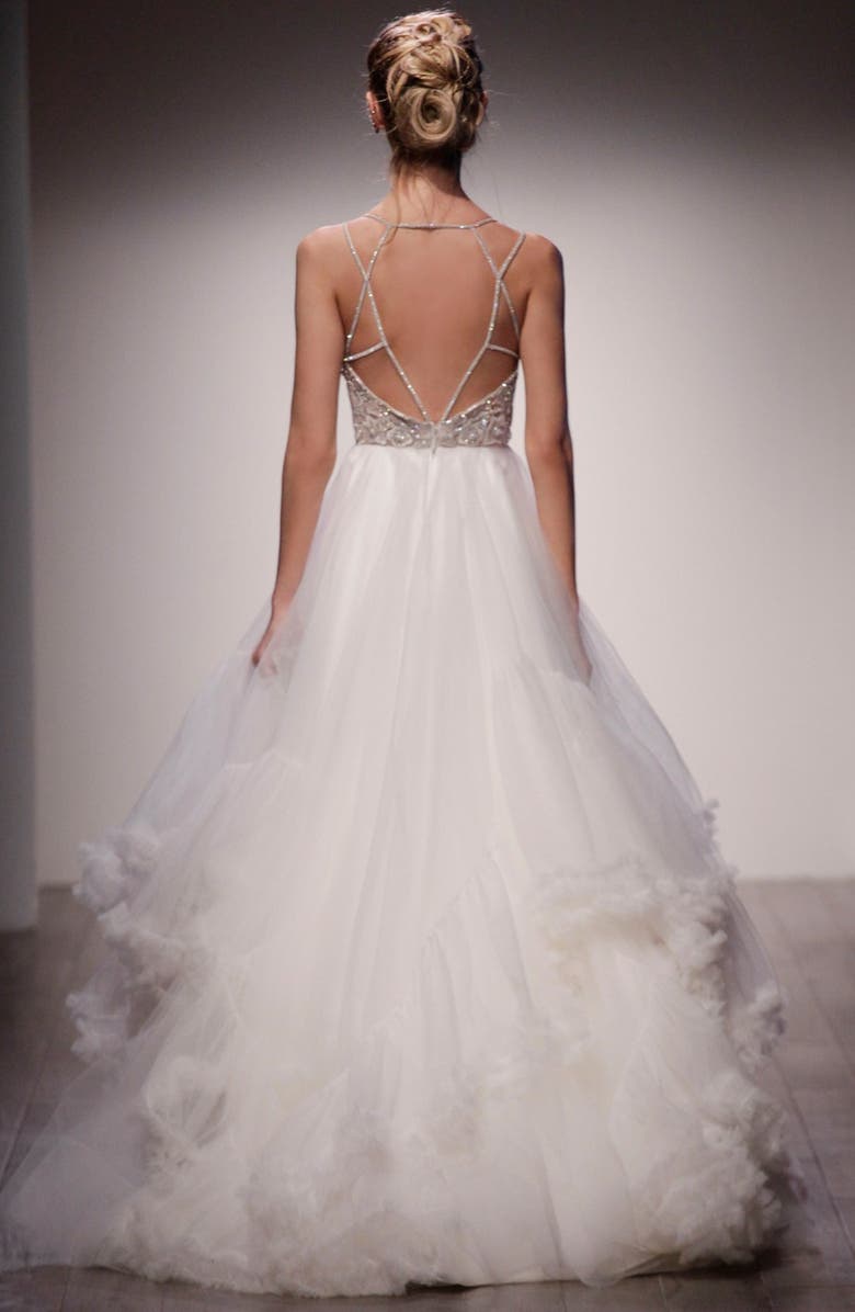 Hayley Paige Georgie Embellished Bodice Tulle Ballgown, Alternate, color,