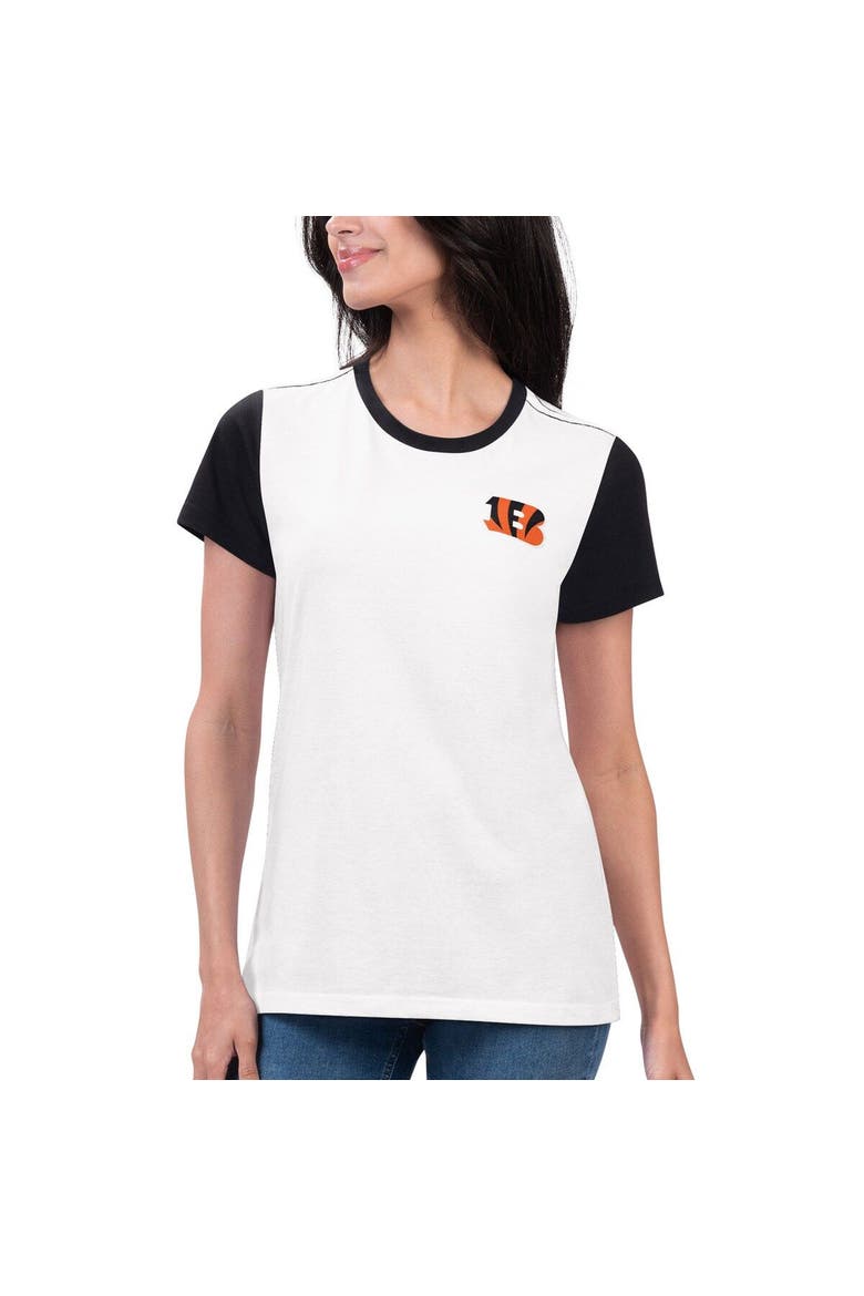 Women's G-III 4Her by Carl Banks White/Black Cincinnati Bengals Fashion Illustration T-Shirt, Main, color, White