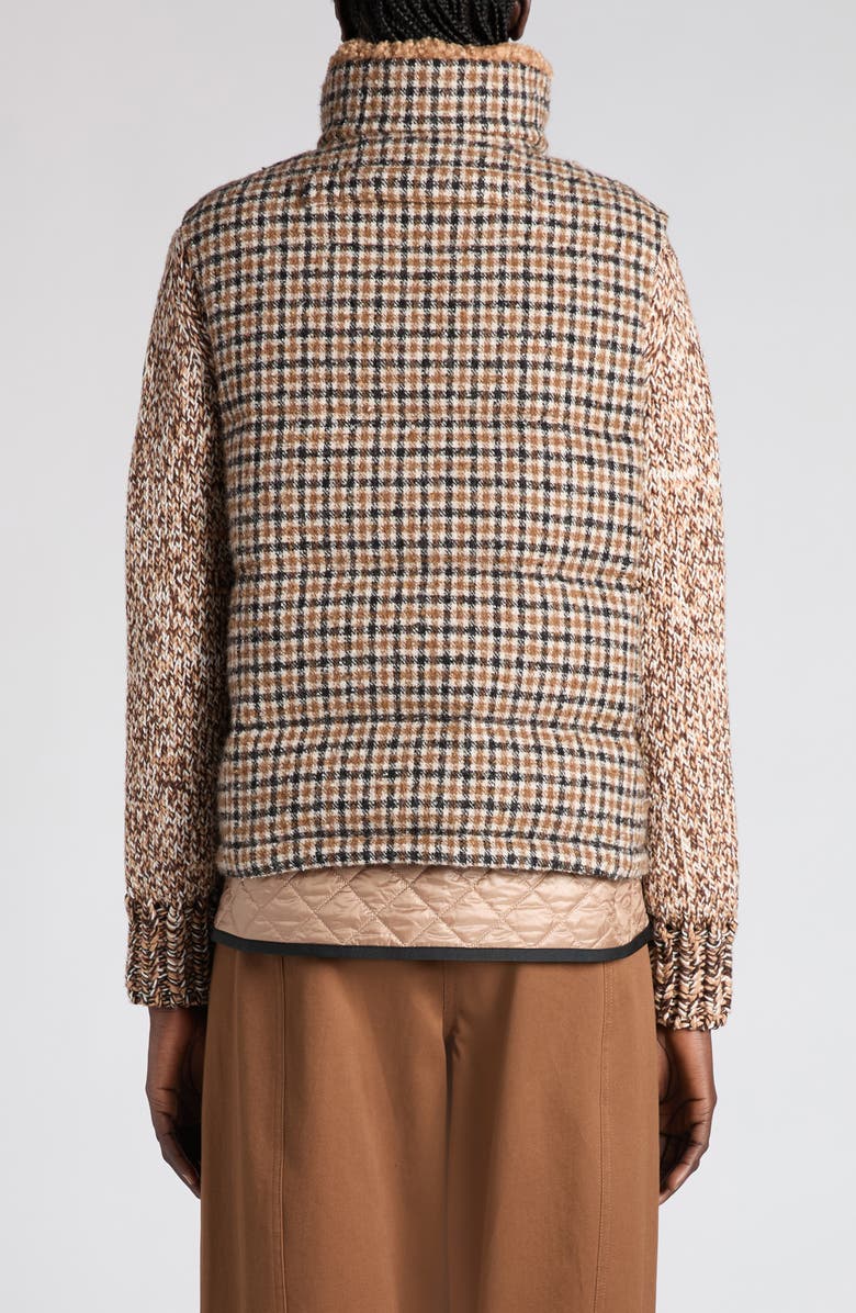 Moncler Touvet Check Pattern Wool Blend Vest, Alternate, color, Brown/ Beige Check