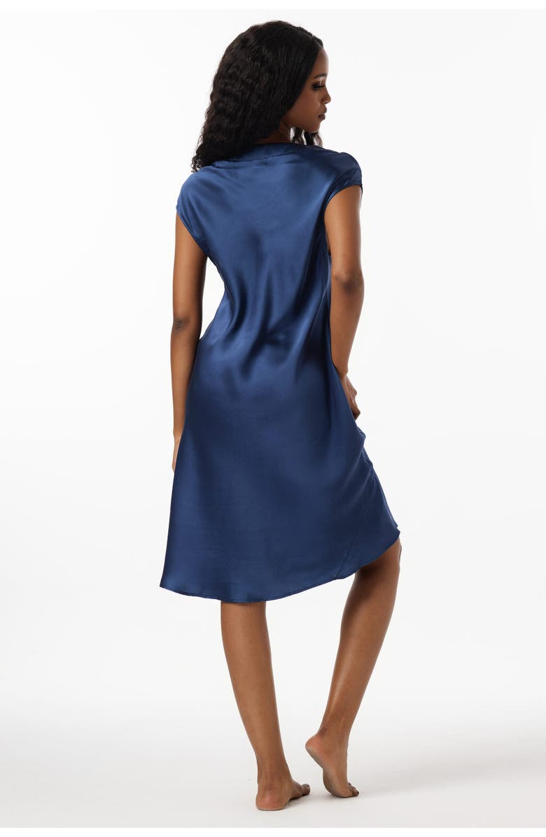 SILKSILKY Pure Silk Elegant Short Sleeves Nightgown, Alternate, color,