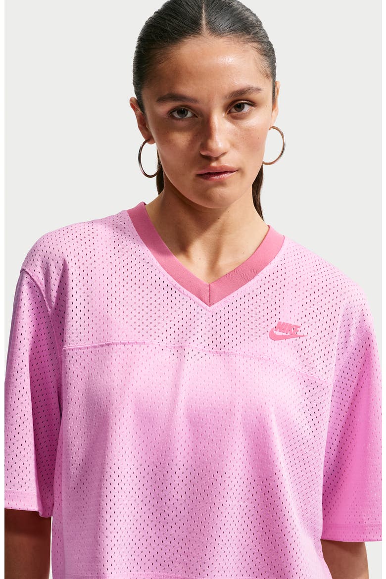 Oversize Heritage Crop Mesh Jersey, Alternate, color, PINK RISE/ PEONY/ PEONY