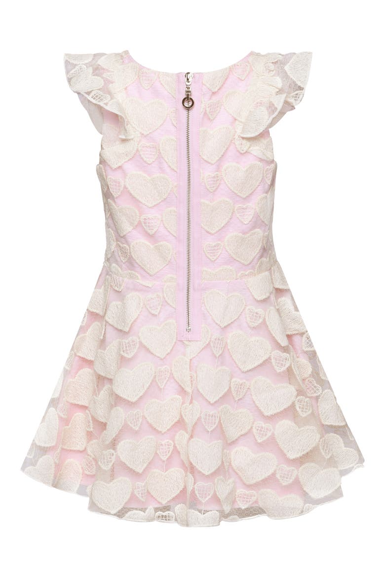 Kids' Embroidered Flutter Sleeve Party Dress, Alternate, color, NATURAL