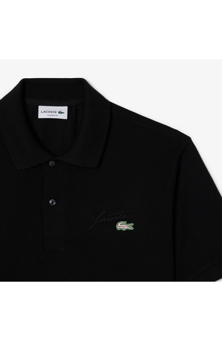 Lacoste Classic Fit Embroidery Detail Cotton Piqué Polo, Alternate, color, Black