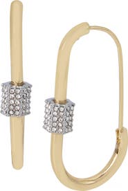 AllSaints Pavé Carabiner Hoop Earrings