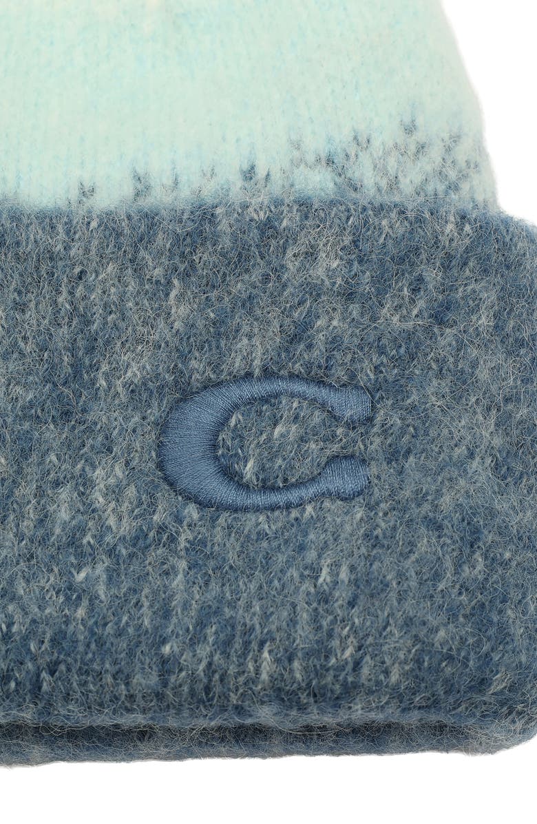 COACH Embroidered C Ombré Beanie, Alternate, color, Navy Multi