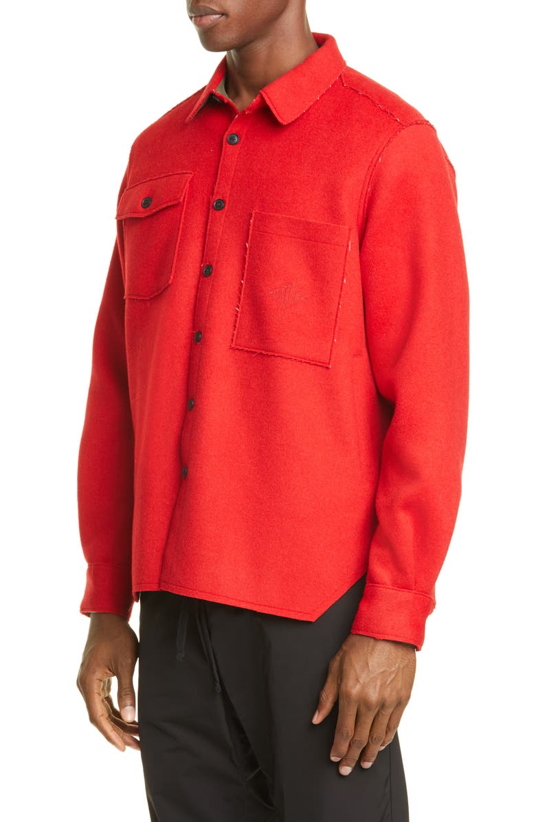 Ovadia Ike Military Wool Blend Flannel Overshirt, Alternate, color,