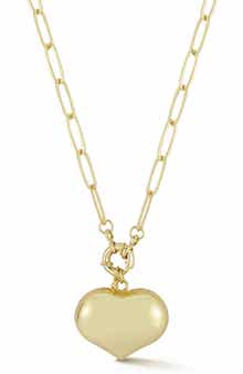 CHLOE AND MADISON Puffy Heart Paperclip Chain Necklace