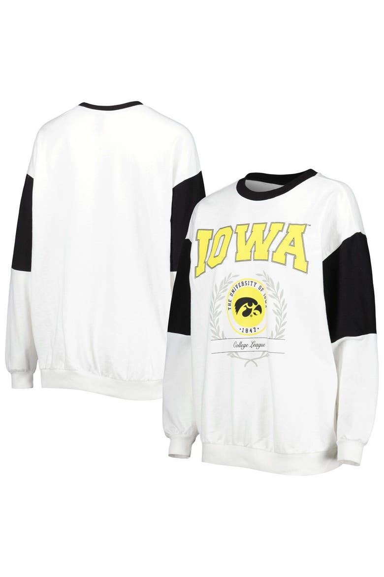 Women's Gameday Couture White Iowa Hawkeyes It's A Vibe Dolman Pullover Sweatshirt, Main, color, White
