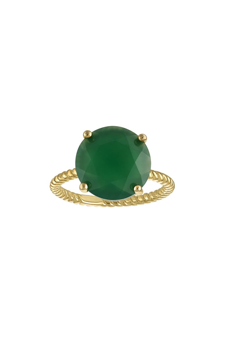 FZN Lab Grown Green Chalcedony Solitaire Ring, Main, color, Yellow