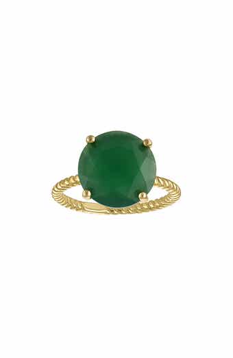 FZN Lab Grown Green Chalcedony Solitaire Ring