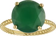 FZN Green Chalcedony Solitaire Ring