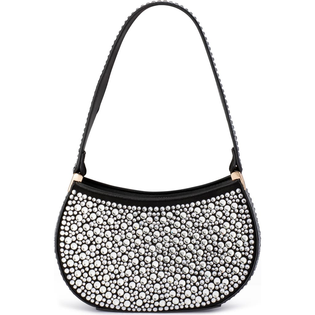 Olga Berg Desie Crystal Shoulder Bag In Black